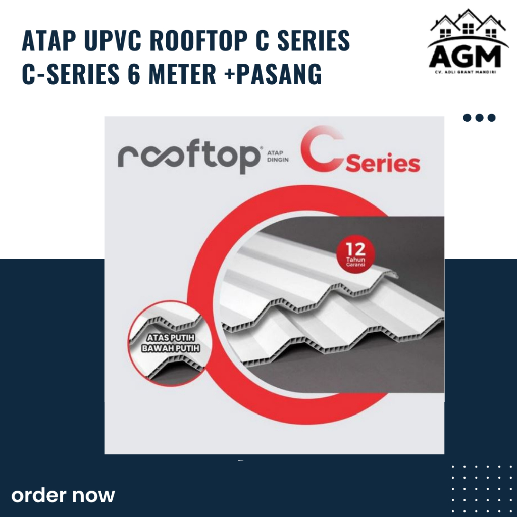 Jual Atap uPVC Rooftop C Series C-Series 6 Meter +pasang | Shopee Indonesia