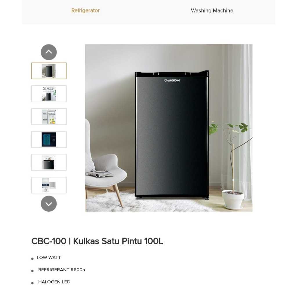 Jual CHANGHONG Kulkas 1 Pintu Portable 100L Low Watt CBC 100 CBC100 ...