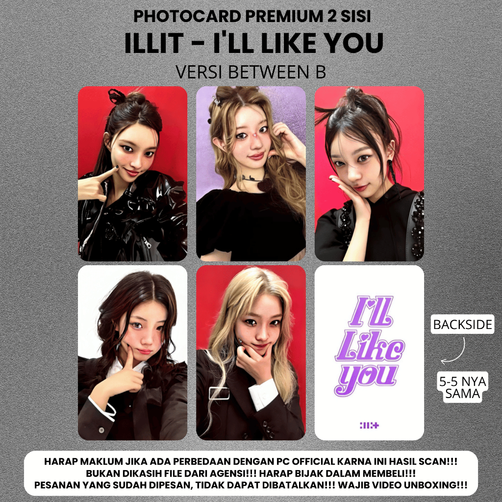 Jual (ISI 5 PCS) Photocard ILLIT I'LL LIKE YOU - PC Premium 2 Sisi