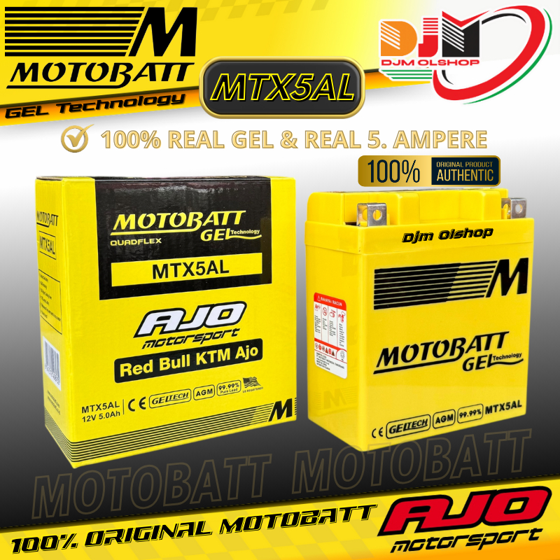 Aki Kering Motobatt MTX5AL Mio Sporty / Jupiter MX Old