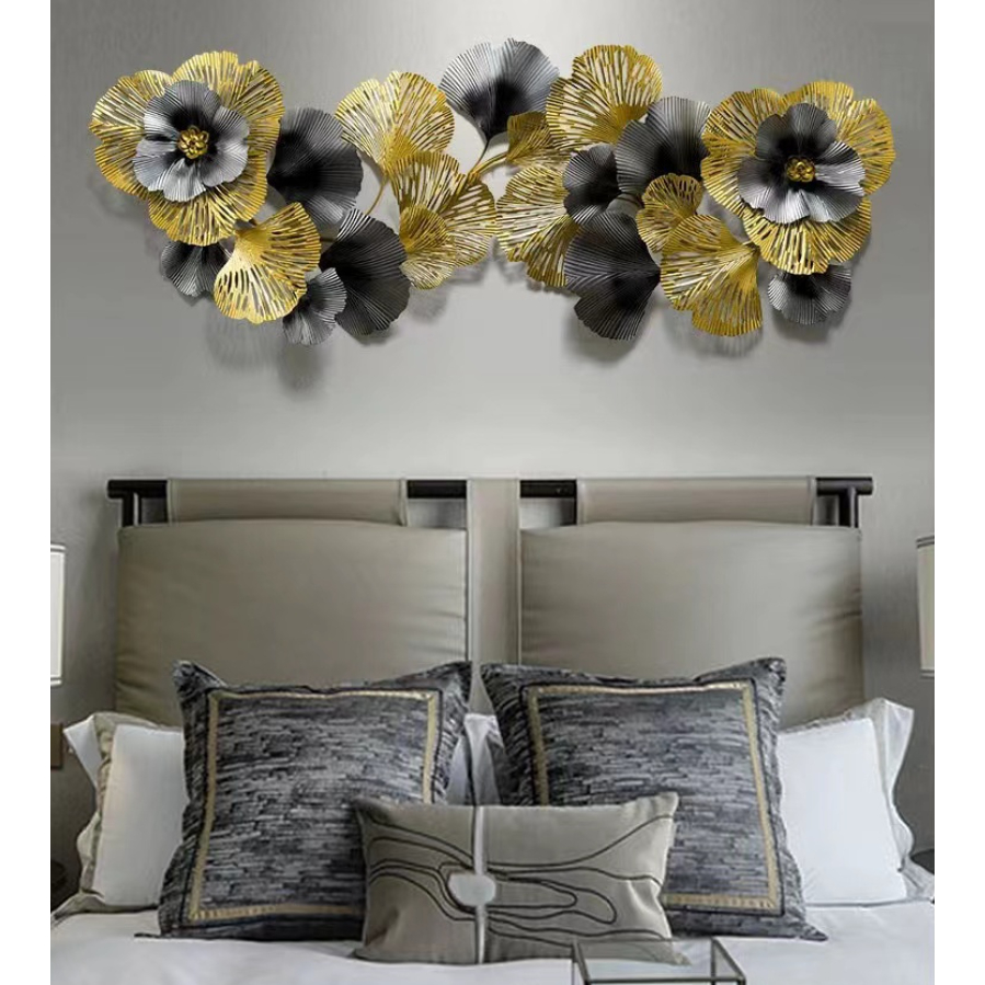 Dekorasi Dinding 3D 143*55cm Ginkgo Biloba Latar Belakang Ruang Tamu Mewah Kreatif Dekorasi Dinding
