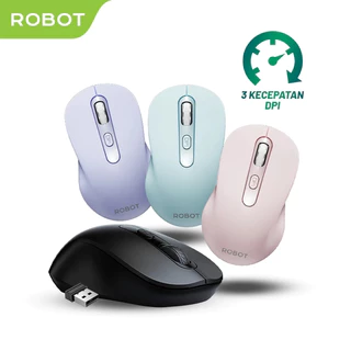 ROBOT Mouse Wireless M206 2.4GHz Optical 1600DPI  Kursor Akurat Cocok untuk PC Laptop Original - Garansi 1 Tahun