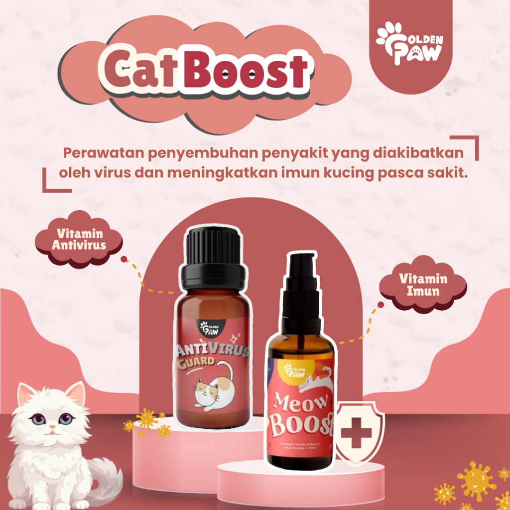 Jual Golden Paw Paket CatBoost (Perawatan dorongan imun kucing pasca ...