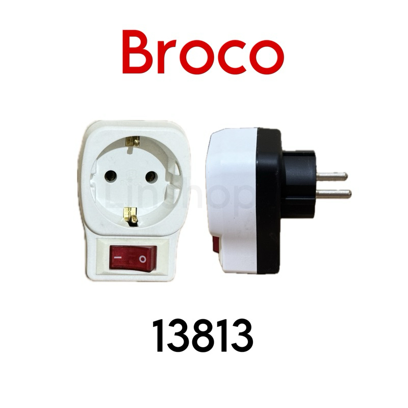 Jual BROCO 13813 ADAPTER STOP KONTAK 1 LUBANG + STEKER + SAKLAR ON OFF ...