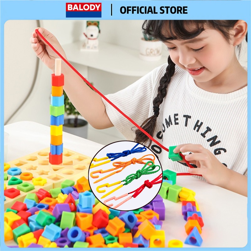 Jual BALODY Educational Toys Beads Meronce Manik Tali Primer Mainan DIY ...