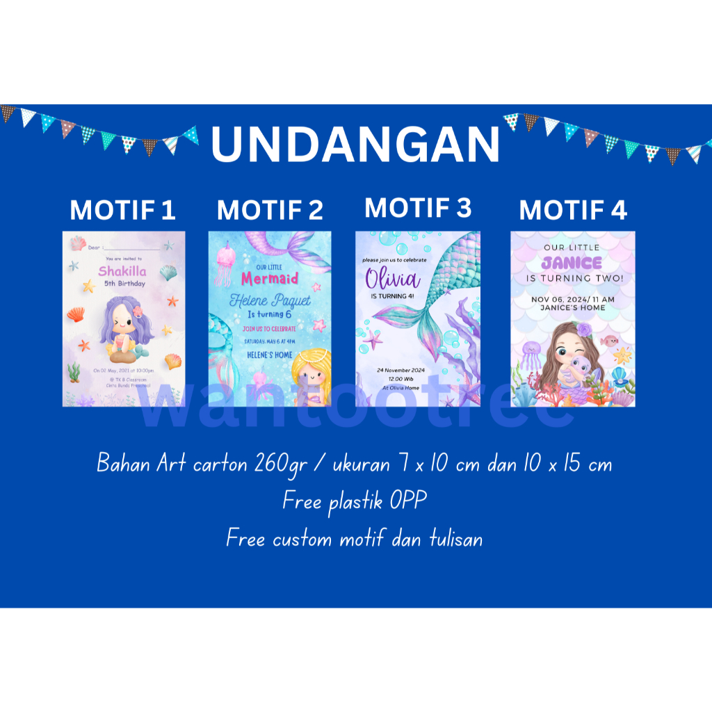 Jual Kartu undangan ulangtahun ultah | Birthday Invitation Card| motif ...