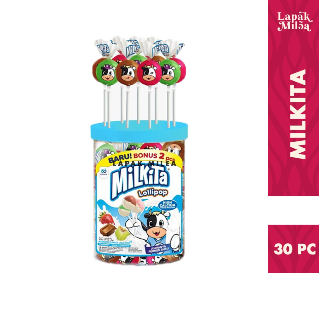 Jual Permen Milkita Max Lolipop Toples isi 30 pcs | Shopee Indonesia