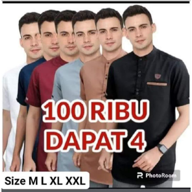SERATUS RIBU DAPAT 4BAJU  LENGAN PENDEK KOKO TAKWA MUSLIM