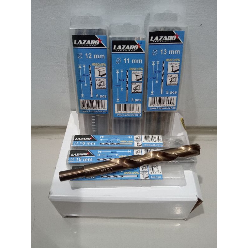 Jual Mata Bor Stainless Besi Baja HSS Cobalt Merk Lazaro Logam - 11mm ...