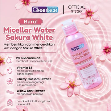BPOM Cleanface Purbasari Micellar Watr 3in1 For Oily Skin For Noram Skin (100ml) (250ml)