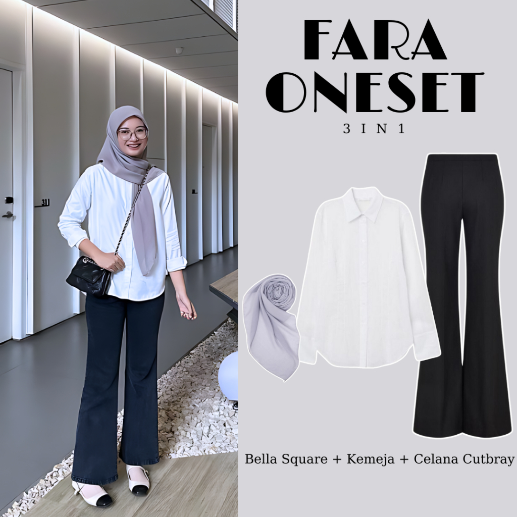 Untuk Hangout Style Baju Hijab Simple Jual FARA ONESET 3IN1 Outfit