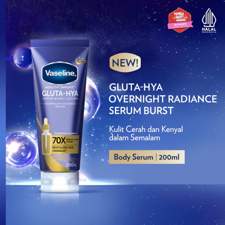 Serum burst body lotion gluta-hya untuk radiance di malam hari