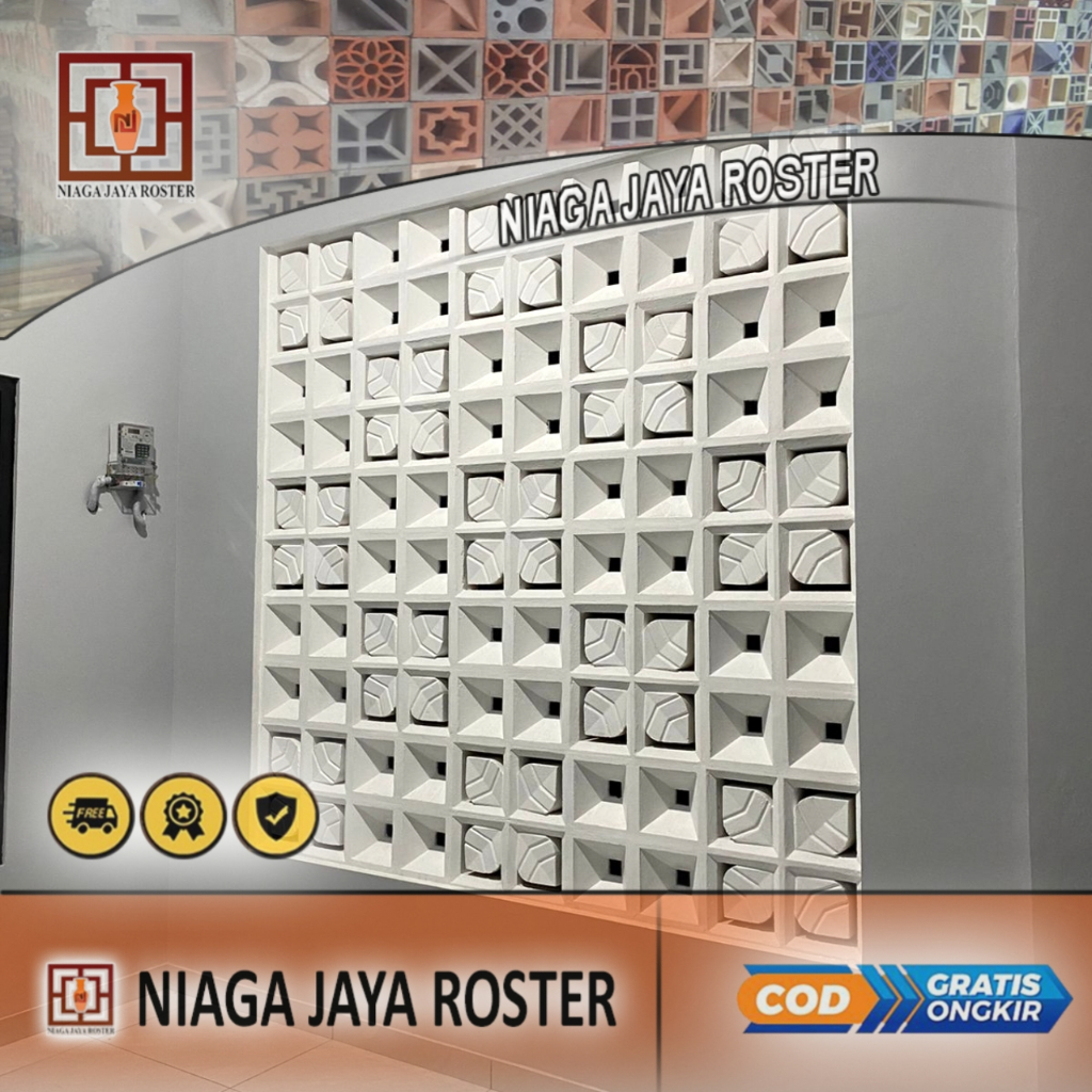Jual NIAGA JAYA ROSTER- MODEL MIX DAUN,UK 20X20CM, er beton minimalis ...