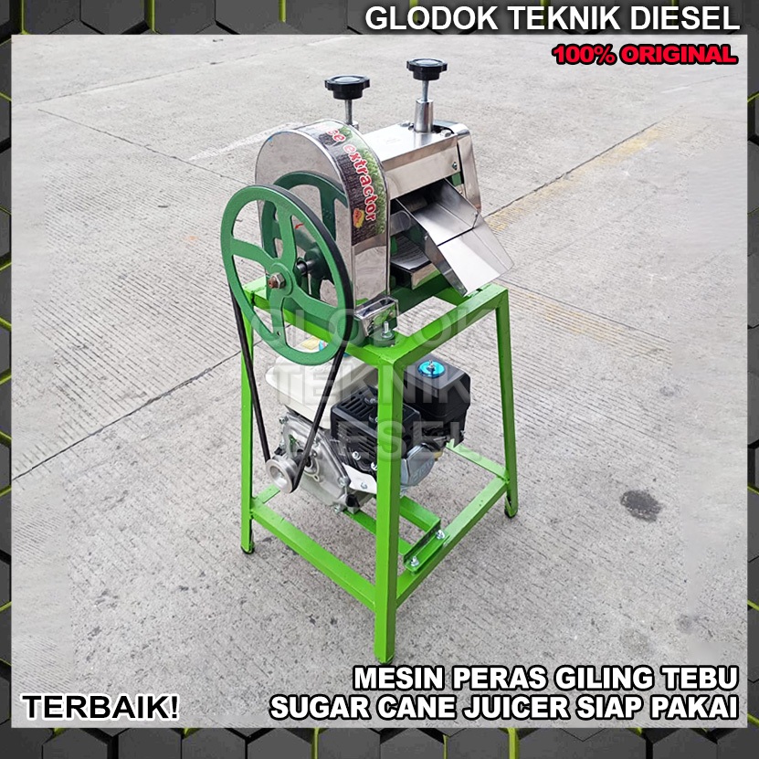 Jual Mesin Gilingan Peras Sari Tebu + Rangka + Engine Penggerak Bensin ...