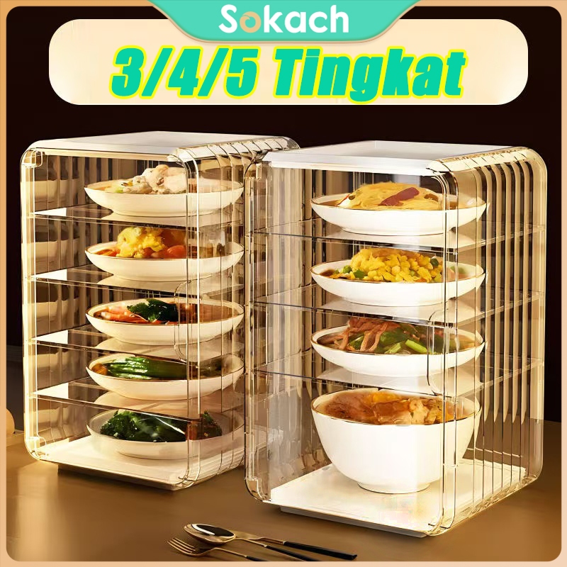 Jual Tudung Saji Estetik 3/4/5 Tingkat Makan Bertingkat Food Rack ...