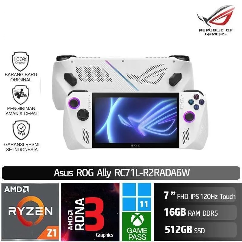Jual ASUS ROG Xbox Ally RC73YA Z2AA30A6W – White Ryzen Z2 A 16GB 512GB ...