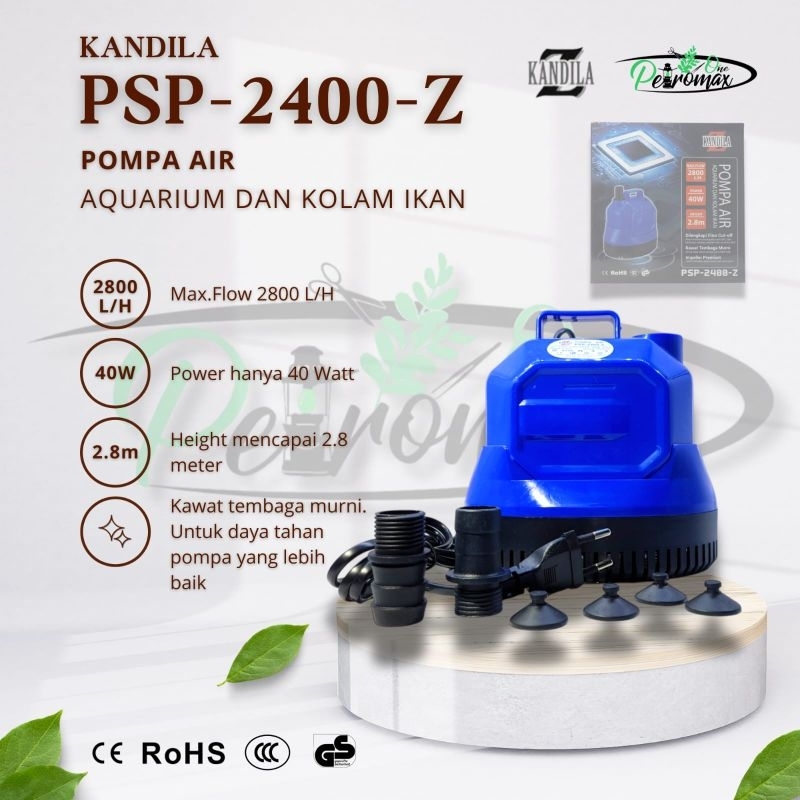 Pompa Kandila PSP 2400Z 2300Z 2200Z Mesin Pompa Celup Kolam Aquarium Hidroponik