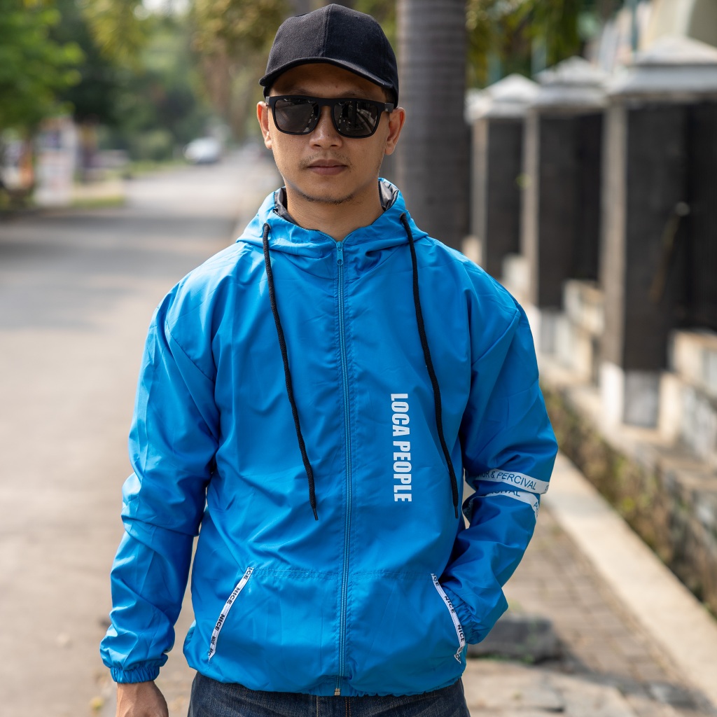 Loca People Jaket Jaket Parasut Hoodie Pria dan Wanita