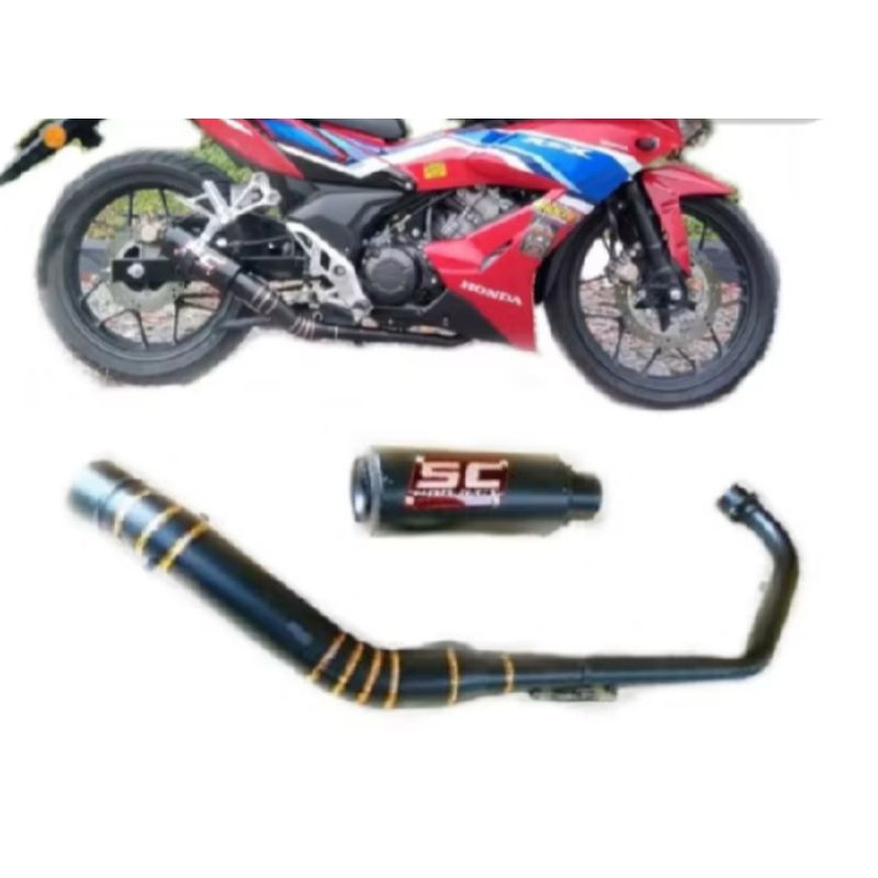 Jual knalpot racing sc project black full set supra gtr sonic 150 eksoz ...