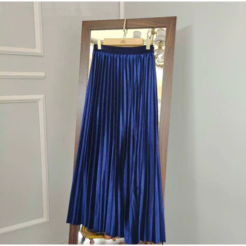 Rok Plisket Beludru POLOS Maxy Rok Beludru Premium