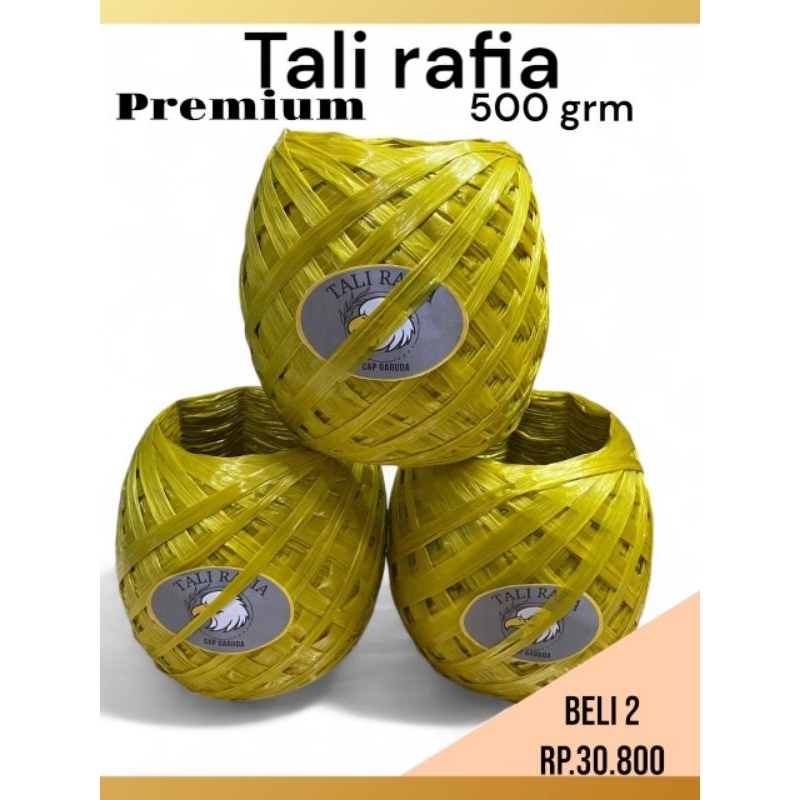 Jual tali rafia premium kuning 500grm | Shopee Indonesia