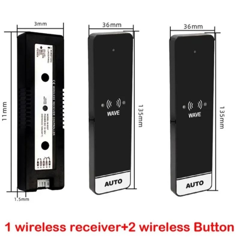 Jual Wireless 2.4G Exit Button Wave Automatic Door 1Receiver + 2 ...