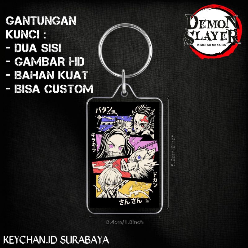 Jual Gantungan Kunci Akrilik Dua Sisi Anime Demon Slayer Tan Jirou