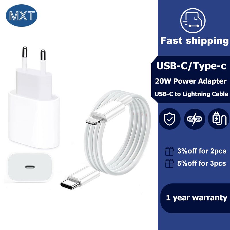 MXT Charger PD 20W Fast Charger Adaptor Kabel Adaptor 20W Kabel iphone Fast  Charging USB C To Lightning