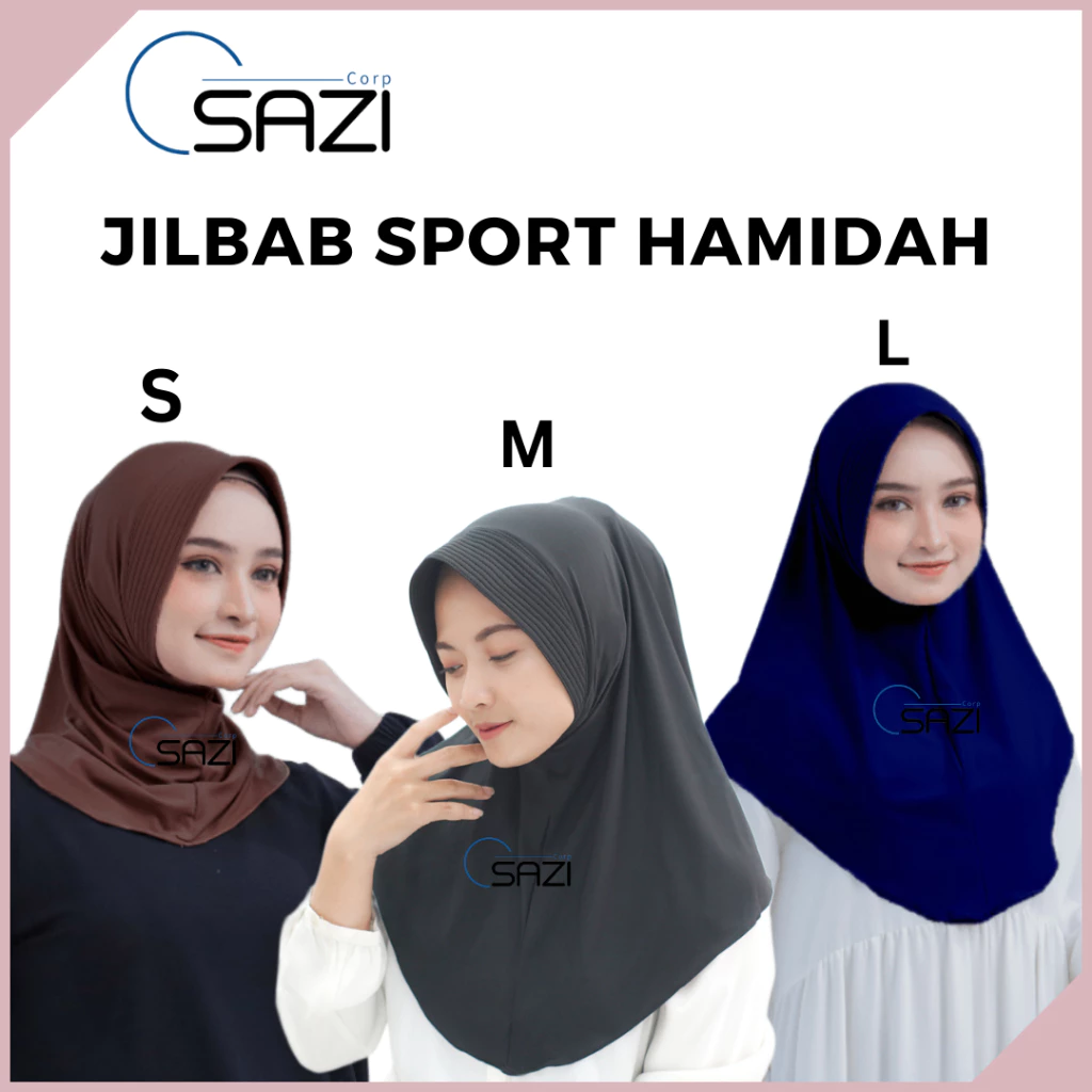NUZ Part 2 Jilbab Bergo Instan / Jilbab Instan / Jilbab Sport / Bergo Sport Size S M L