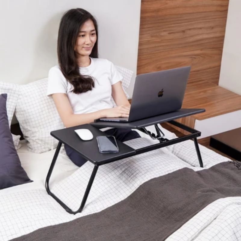 Jual Meja Laptop Lipat Dengan Mouse Pad - Hitam | Shopee Indonesia