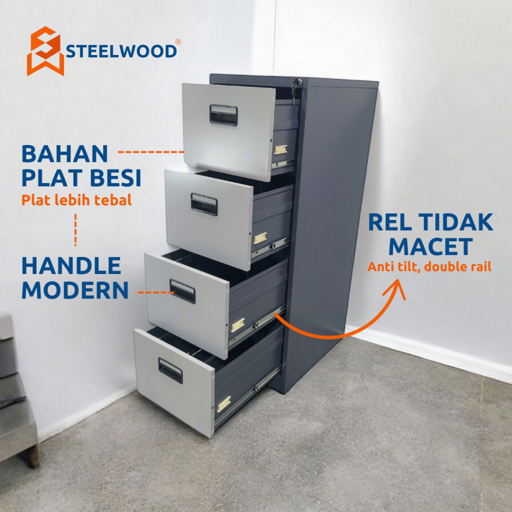 Jual [READY STOCK] STEELWOOD || FILLING CABINET/RAK PENYIMPANAN/LACI ...