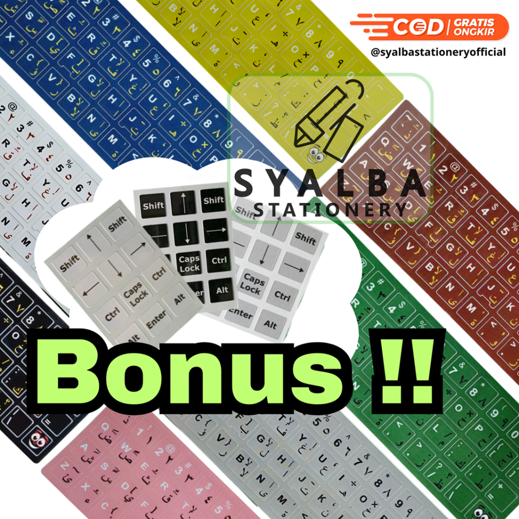 Jual Stiker Keyboard Arab Tempel Huruf Hijaiyah Estetik untuk Laptop ...