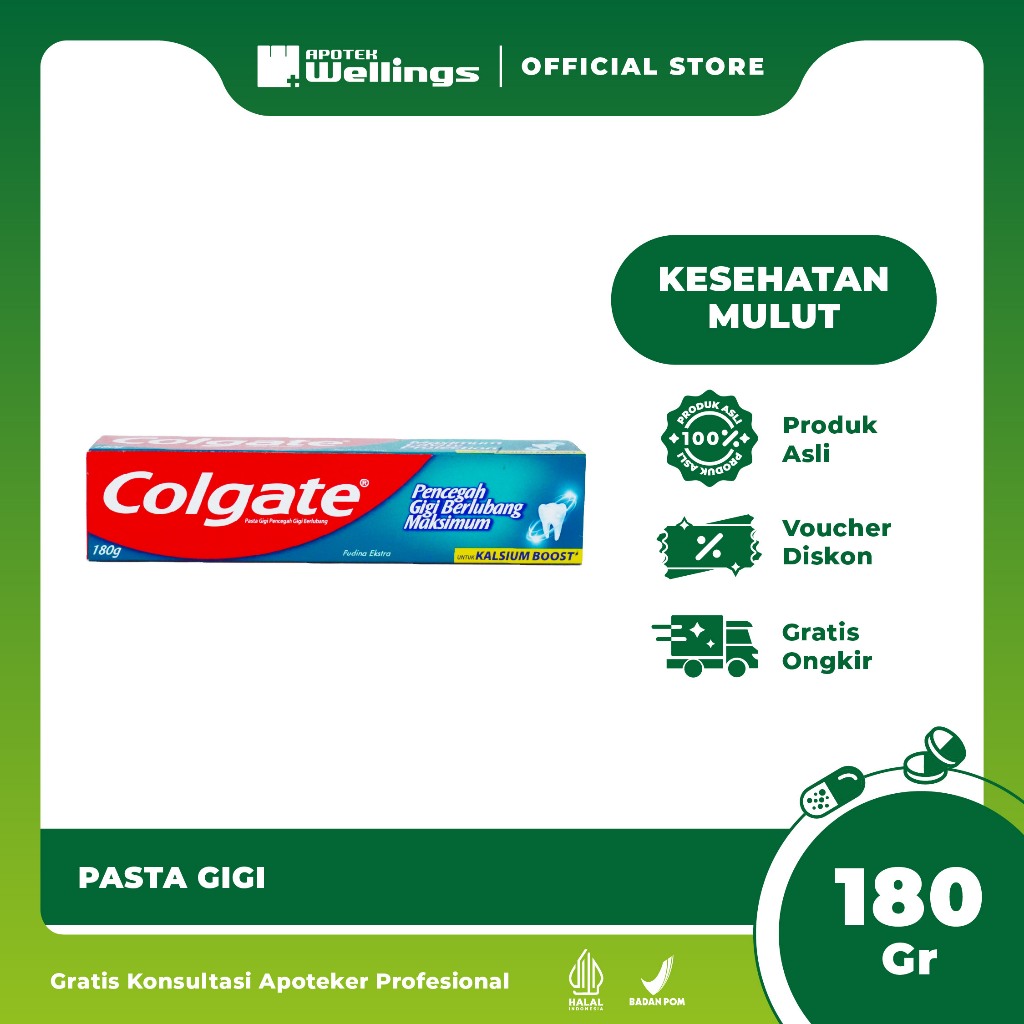 Jual Colgate Fresh Cool Mint Pasta Gigi Membuat Napas Segar 180gr ...