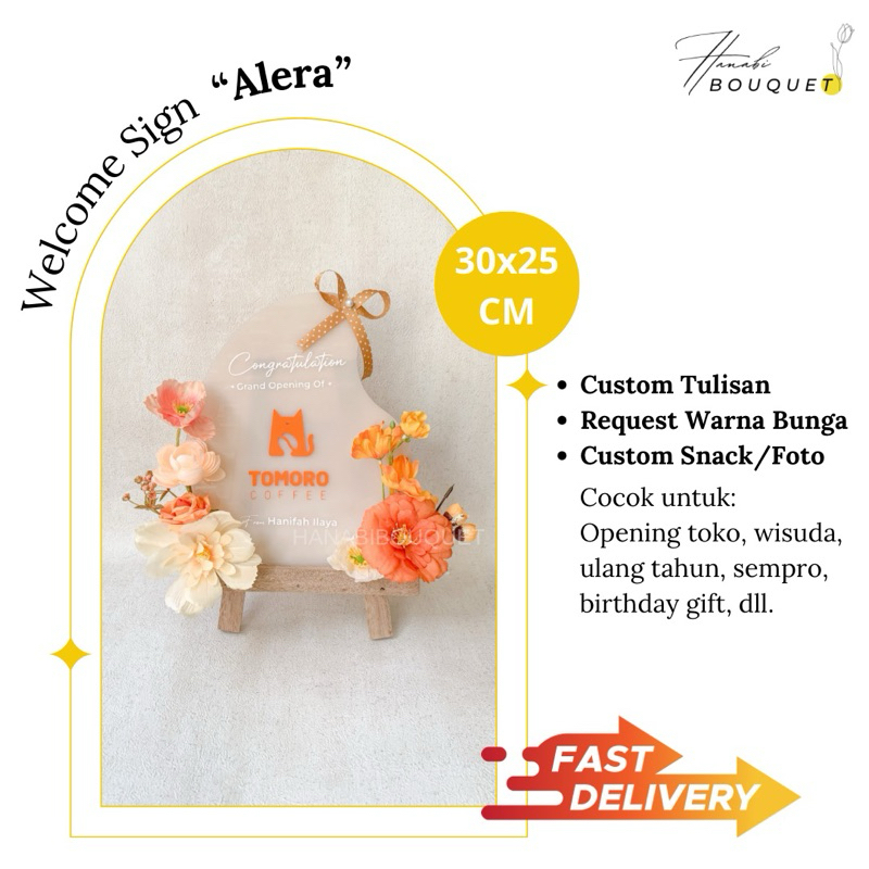 Jual Welcome Sign Alera | Papan Ucapan | Papan Bunga | Shopee Indonesia
