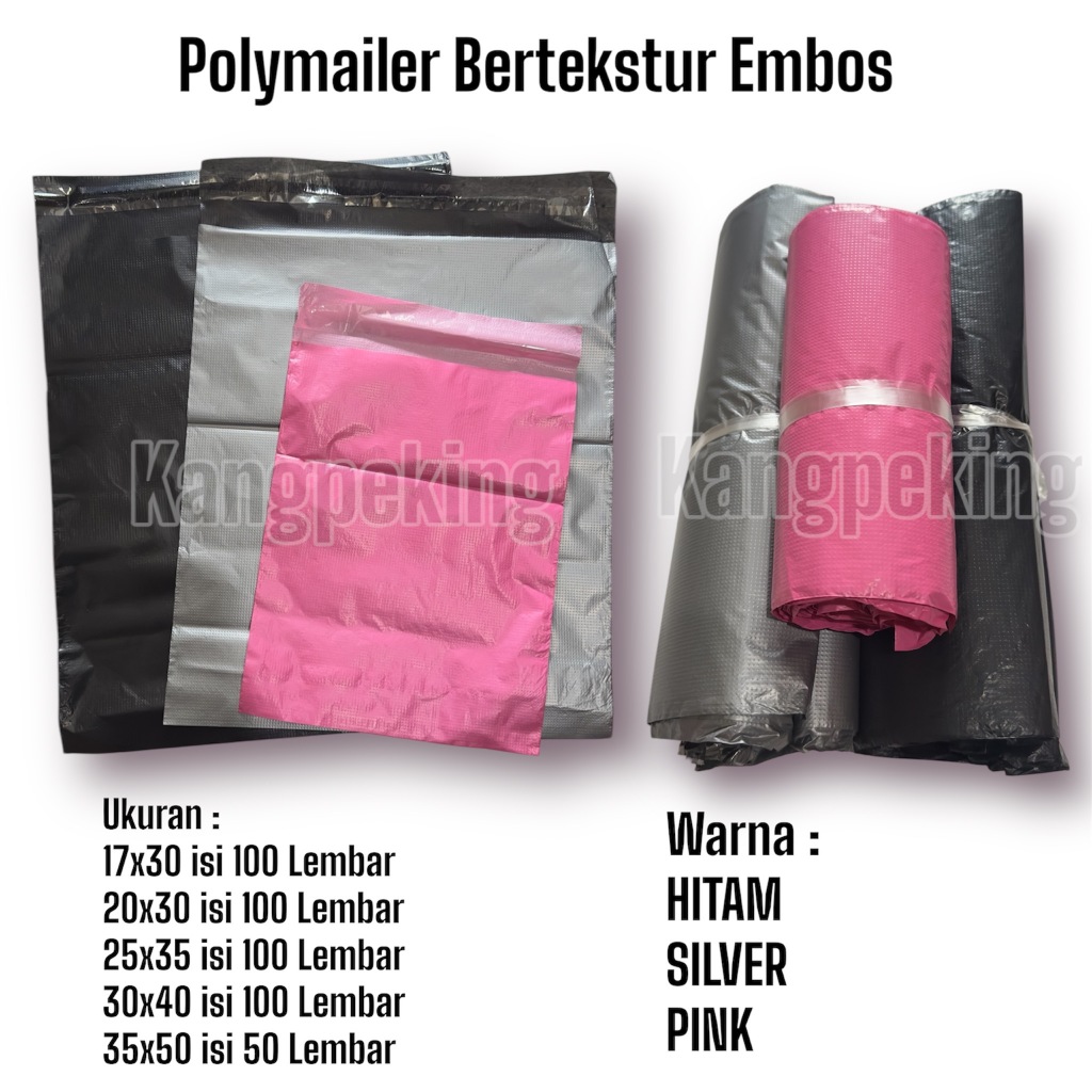 Jual PLASTIK PACKING POLYMAILER PAKET ADA LEM NYA EMBOS BERTEKSTUR ...