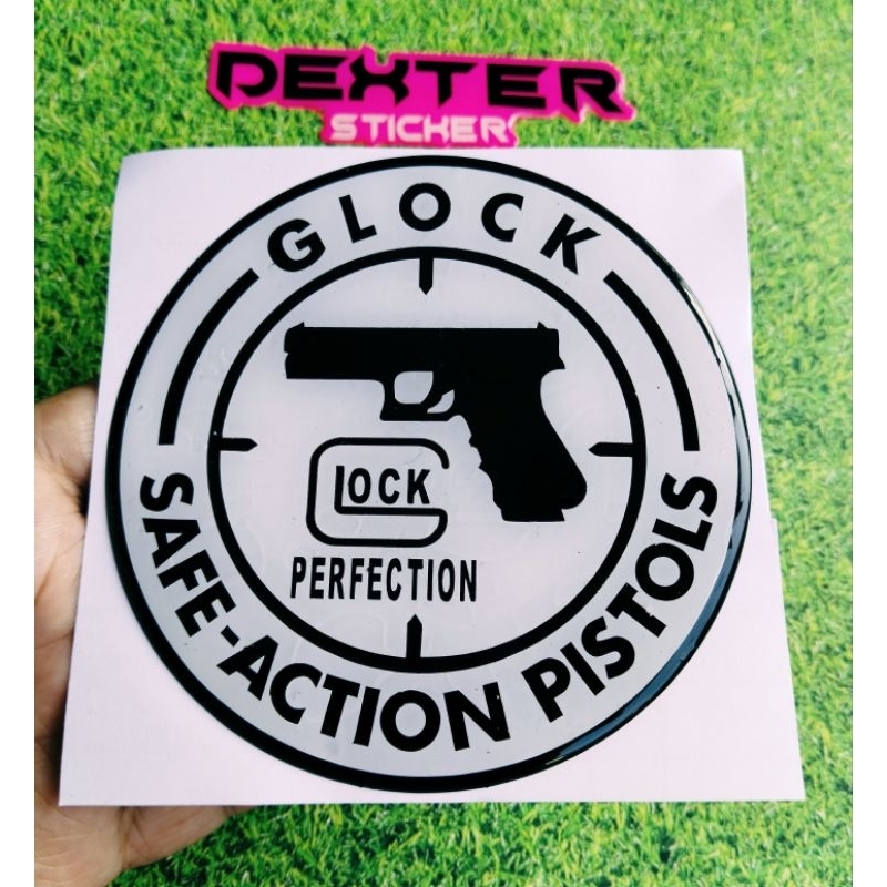 Jual Sticker emblem GLOCK SAFE -ACTION PISTOLS sticker timbul 3 D ...