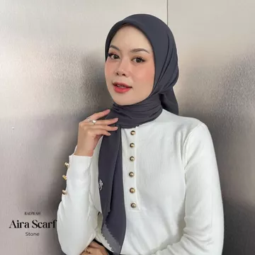Radwah Aira Scarf Hijab Segi Empat Polos Voal Anti Air Hijab Segi Empat