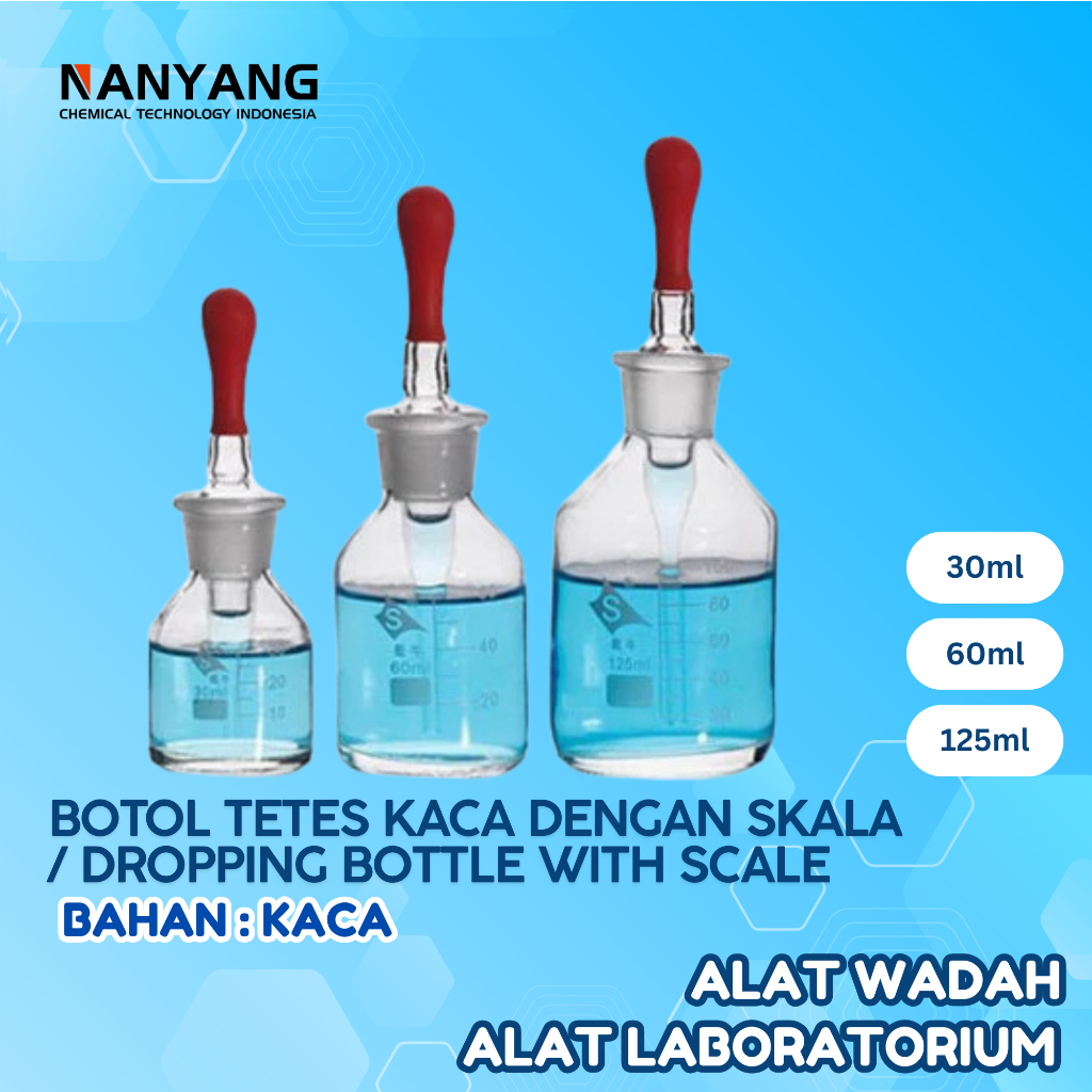 Jual BOTOL TETES KACA DENGAN SKALA | DROPPING BOTTLE GLASS WITH SCALE ...
