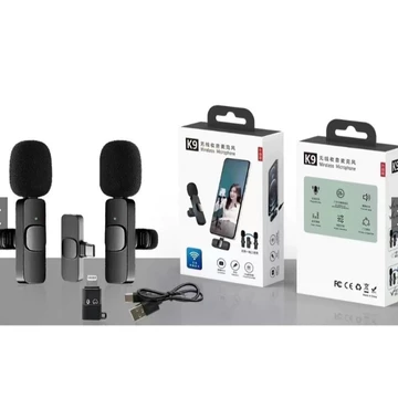 Microphone Wireless Clip On Vlog K9 2 Mic Portable (Jaya Acc)