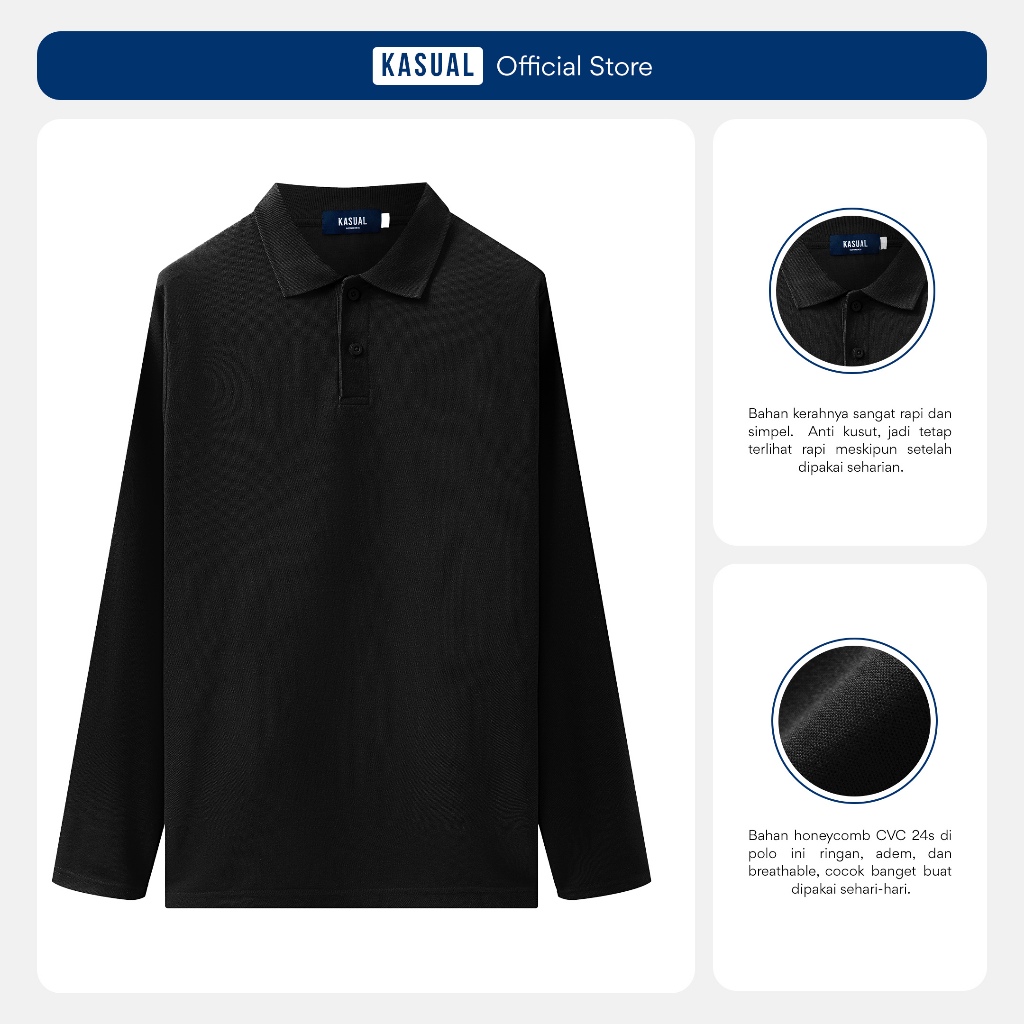 Kasual Polo Panjang Black Rise