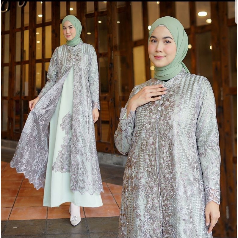 Jual AZURA SET(Outer+iner)GAMIS PESTA GAMIS MEWAH/GAMIS ROMPI PAYET ...