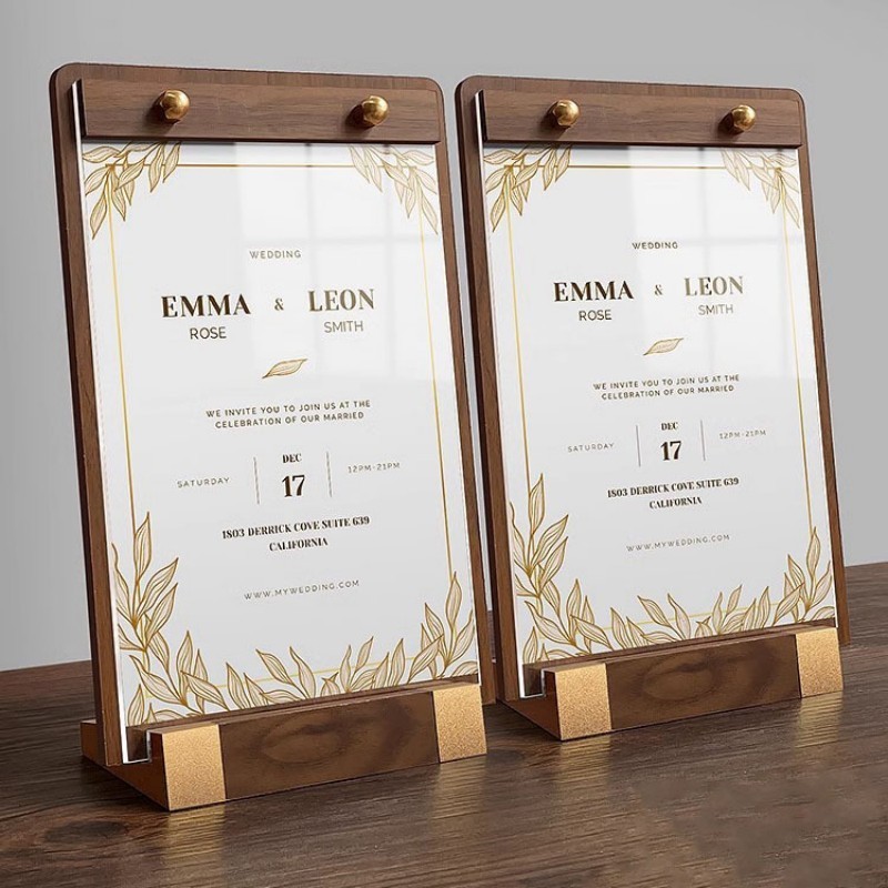 Jual Display Menu Standing A4 A5 Standing Menu Meja Wood Sign Holder ...