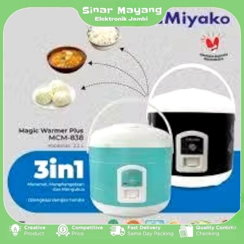 Jual Magic Com Miyako 2.2 Liter MCM-838 / MCM838 / 838 | Shopee Indonesia