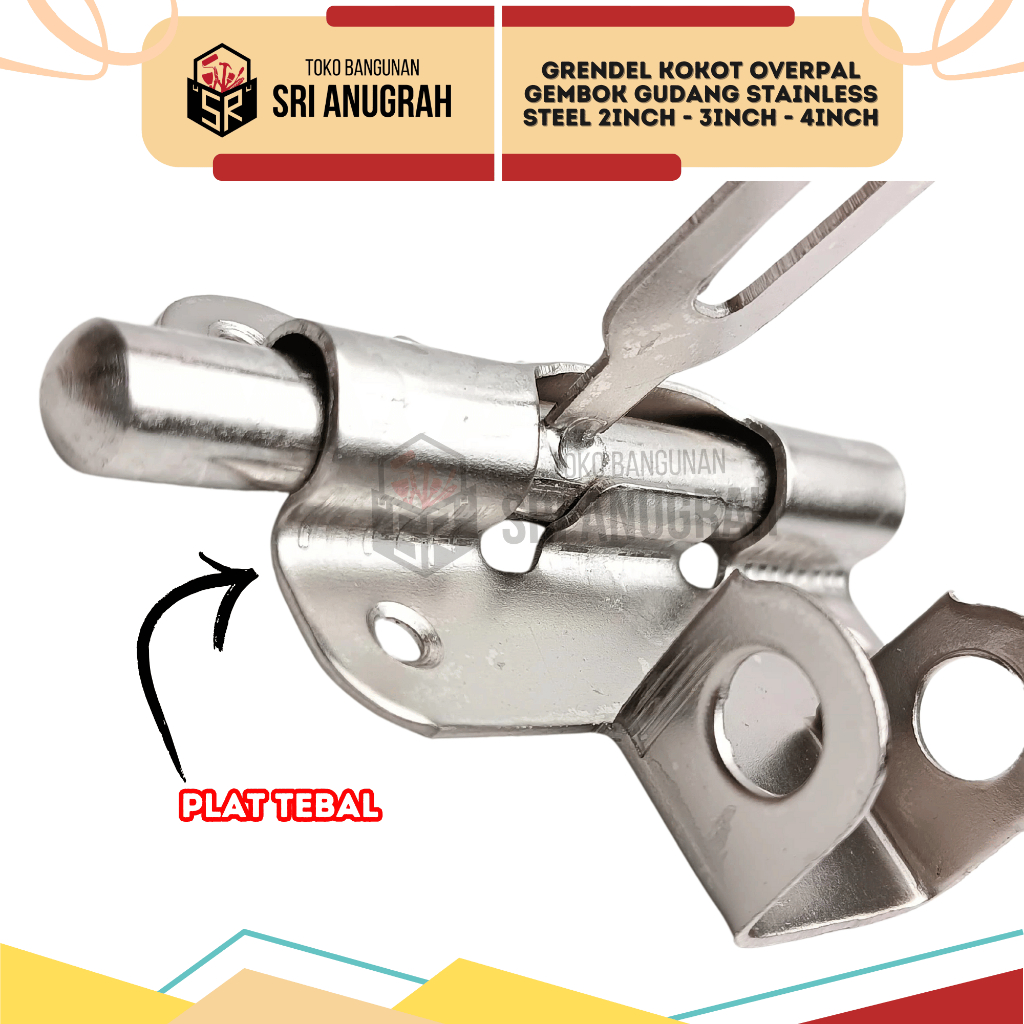 Jual Grendel Kokot Overpal Gembok Gudang Plat Tebal Stainless Steel 2 ...