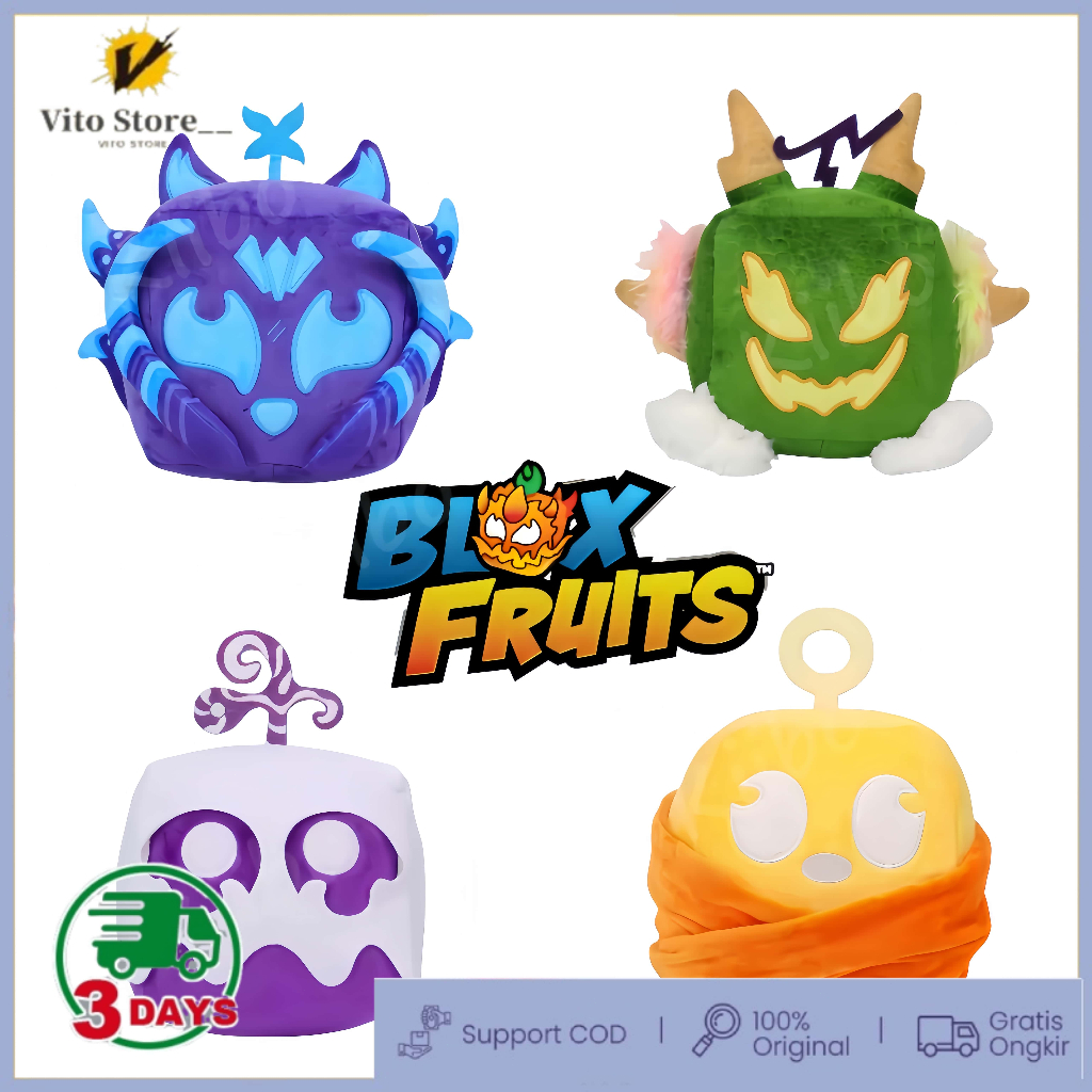 Jual （Ready）Blox Fruits Anime Game Plush Toy Fruit Leopard Pattern Box ...