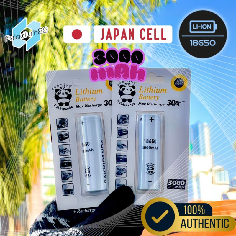 Jual Rakki Panda 18650 Baterai 3000 mAh 10A Japan Cell | Shopee Indonesia