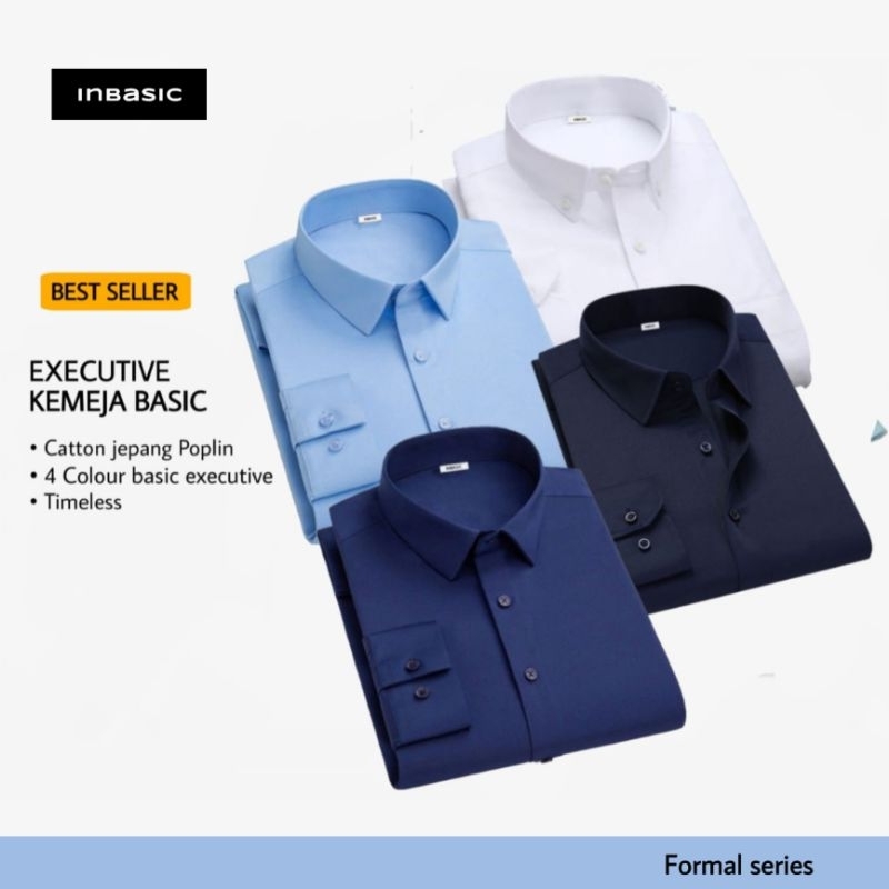 Jual Inbasic - Kemeja Pria formal basic polos lengan panjang dewasa ...
