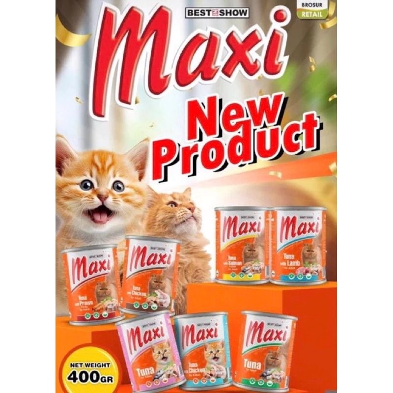 Jual maxi cat all varian canned 400 grm | Shopee Indonesia