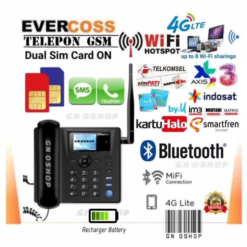 Jual Telepon GSM Wifi Hotspot Rumah Kantor Desk Phone Home Dual SIM ...