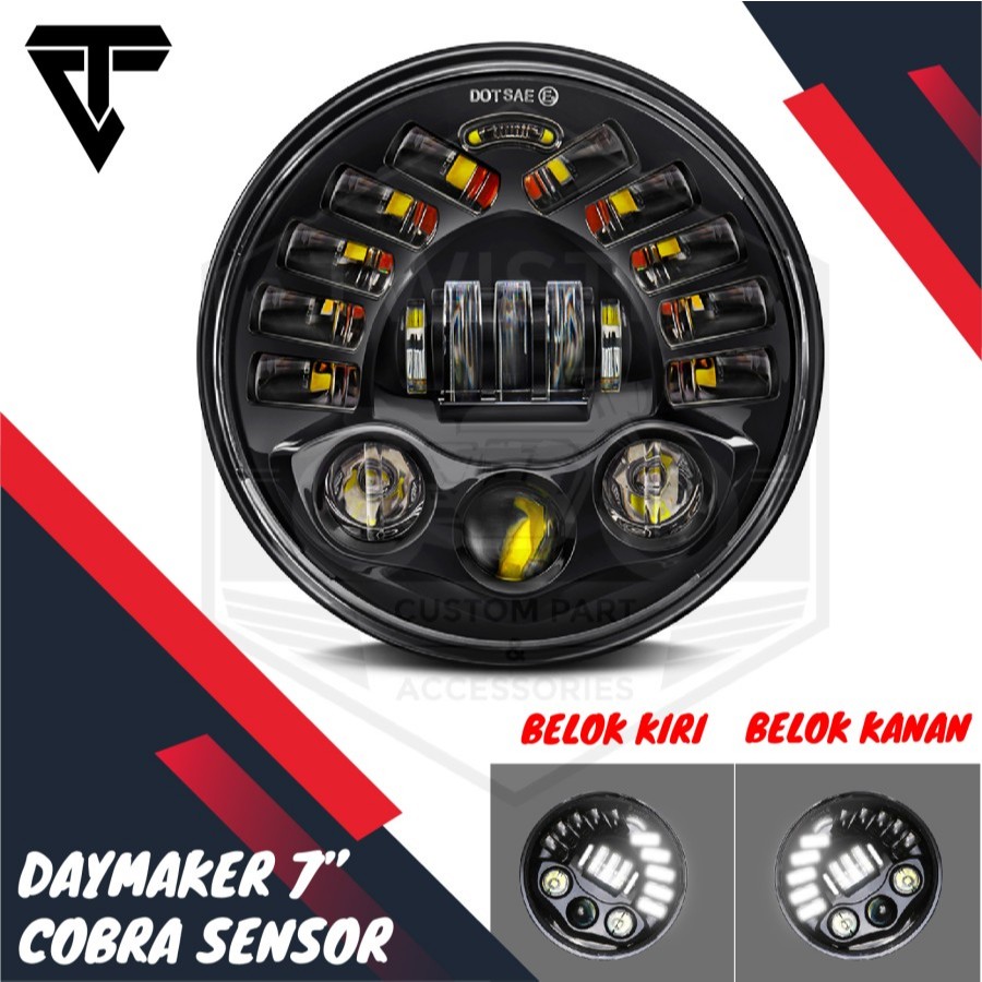 Jual Headlamp Lampu Depan Cobra Sensor Belok Lampu Led Motor Bmw Harley Xsr W Shopee